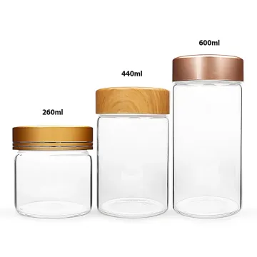 High Borosilicate Glass Food Storage Jar With Cap