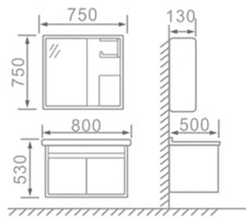 	High End White Floating Bathroom Vanity