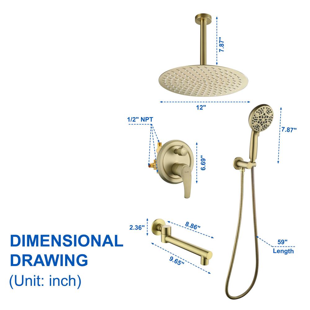 shower system 88053bg 12 5