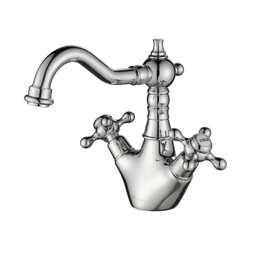 European Chrome Classical Cross Handle Basin Faucet