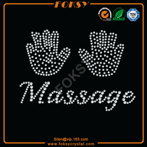 Massage Hands rhinestone heat press transfers