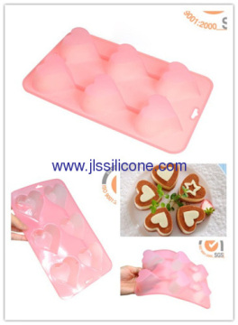 4 Cup Heart Shaped Silicone Bakeware Silicone Cake Baking Molds 