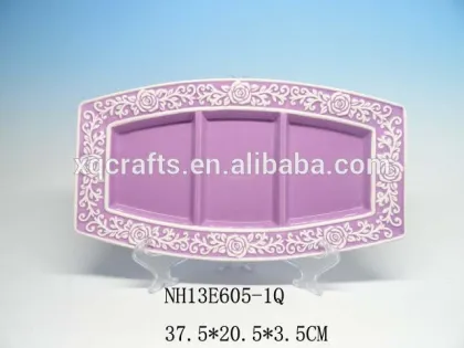 Handmade purple color dinnerware pottery plate