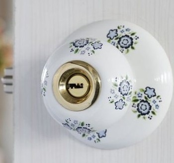 Lt Semi-Ceramic Room Door Bathroom Lock Pastoral European Ceramic Ball Lock