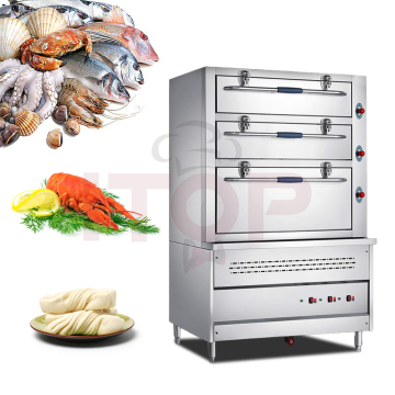 Electric Three-Door Vertical Seafood Steamer Cabinet