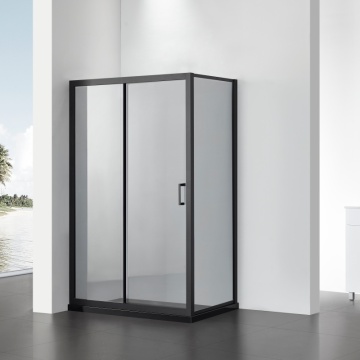 High Quality Black Framed Modern Rectangular Thickened Transparent Glass Shower Room