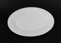 placas de cerâmica oval branca em massa para o jantar