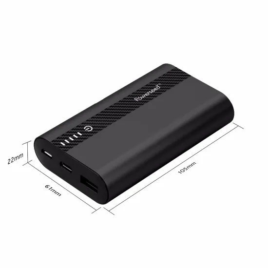 Aluminium Led display Portable 2 ports qc3.0 type-c power bank