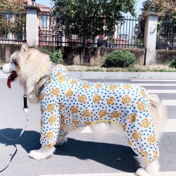 Custom Size Logo Large Dog Waterproof Raincoat Poncho with Hoodie for Travel