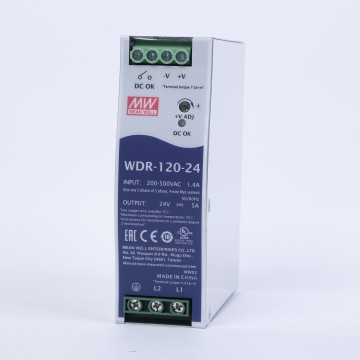 WDR-120-24 Gemiddelde goed 24V 5A-voeding met PFC-DIN Rail-serie