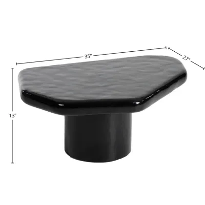 Personalized Irregular Black Concrete Coffee Table