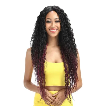 Kelly Synthetic Lace Front Wig wave Ombre blond Jerry curly hair weave 31 Inch Energetic Spring Small Curly Wig Hair Wigs