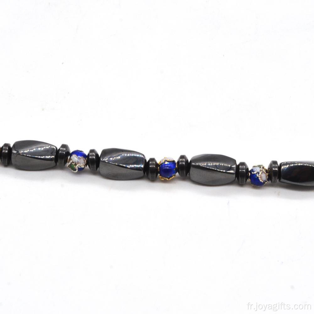 Bijoux magnétiques hématite Twist perles collier avec perles cloisonnés et magnétique Twist perles