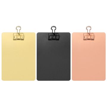 Gold, Rose Gold, and Black Metal Clipboard Writing Pad - School Stationery & Gifts