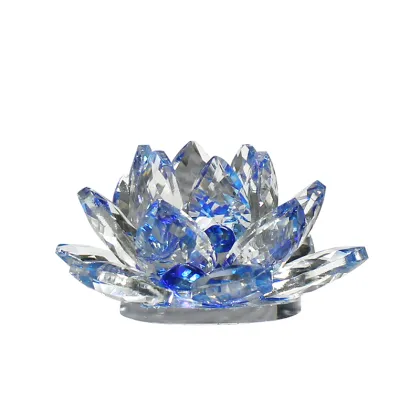 Feng Shui Crystal Lotus Paperweight - Wedding Decoration and Religious Gift