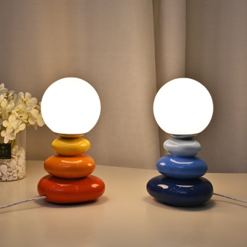CHUSE Glass Modern Button Control Bedroom LED Light Table Lamp
