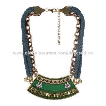 Statement Necklace, Chunky Chain, Knitting Teal Cord, Best Selling Styles, Multicolored Available