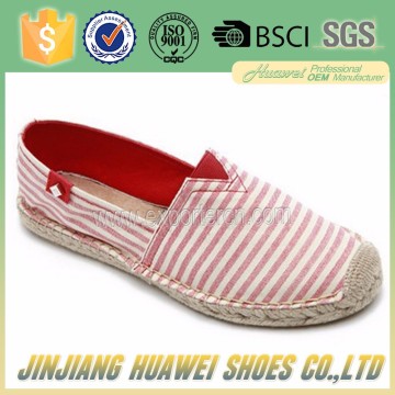 Traditional Style Fashion Jute Sole Women Canvas Handmade Flat Shoes