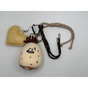 Lindo llavero de felpa de patata divertido accesorio de juguete suave