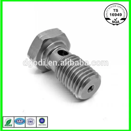 Metric hydraulic zinc plated low price banjo bolt