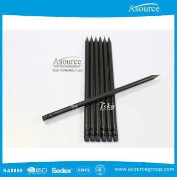 Hotel Supplies Black Wood Pencil with Logo Customize