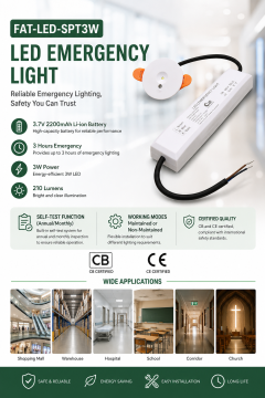 3W LED Emergency Light with 3 Hour Backup