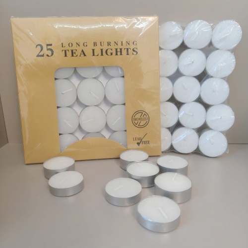 Wholesale smokeless clean burning 25 pack Tealight Candles