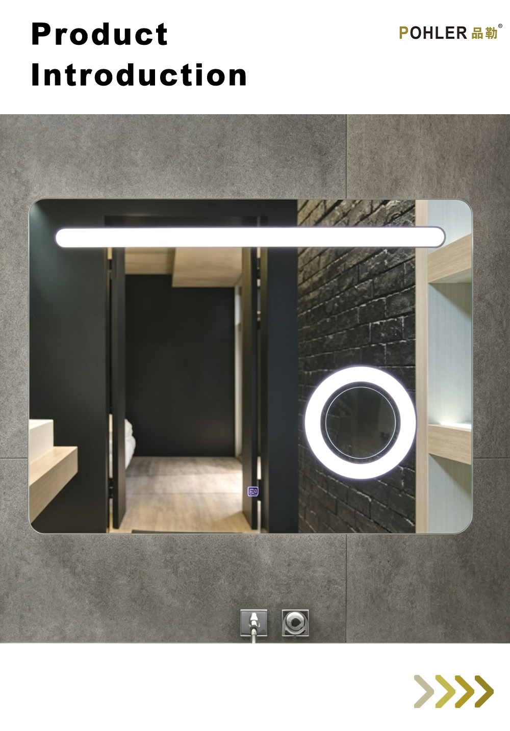 D025 LED Bathroom Mirror With Magnifier X