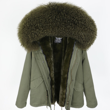 MAOMAOKONG women winter coats 2020 women's winter jacket fur coat natural real Wool fur collar park woman jacket