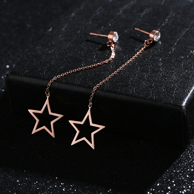 Rose Gold Star Earrings