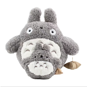 Cuscino per giocattoli per bambini di peluche totoro grigio