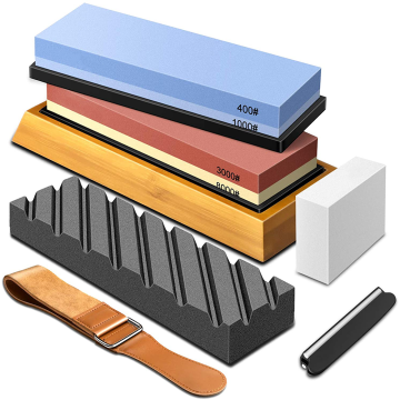 400/1000 3000/8000 Premium Whetstone with Leather Strop