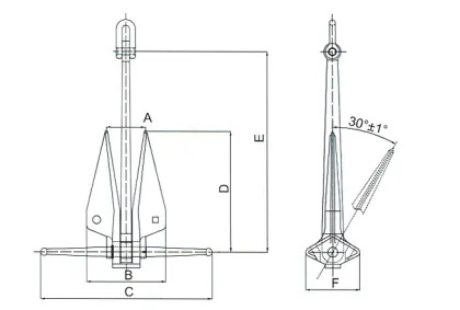 New danforth high holding power anchor
