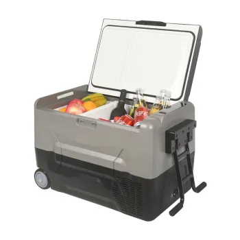 Portable RV Camping Fridge Freezer 12V DC Truck Refrigerator with Wheels for Black Friday
