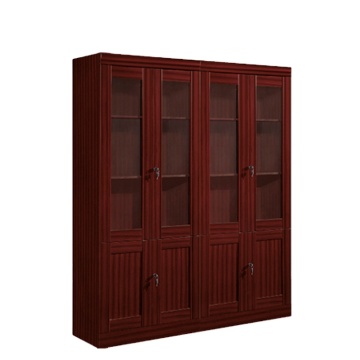 Ekintop Antique Wooden Home Office Furniture Bookcase with Glass Door