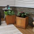 Square Wooden Flower and Herb Pot for Garden