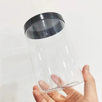 Wholesale Clear Wide Mouth Plastic PET Round Jars with Cap - 1L