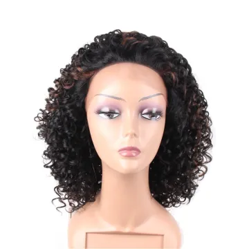 Kinky Curly Synthetic Wig For Black Women Short Wigs High Temperature Fiber black wigs Mixed Brown