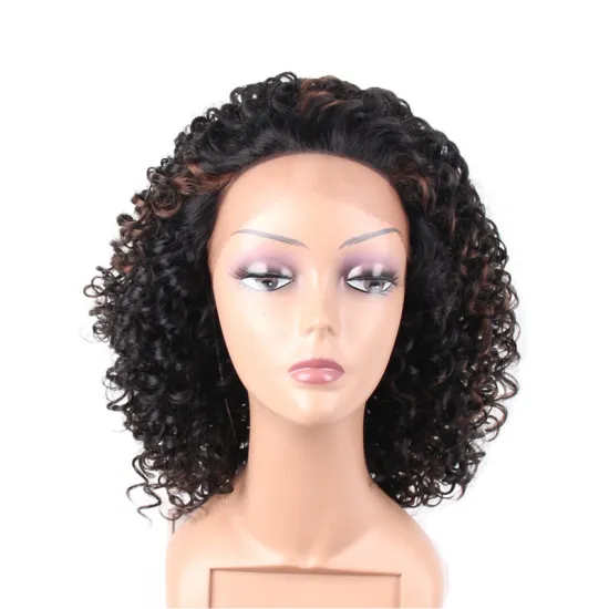 Kinky Curly Synthetic Wig For Black Women Short Wigs High Temperature Fiber black wigs Mixed Brown
