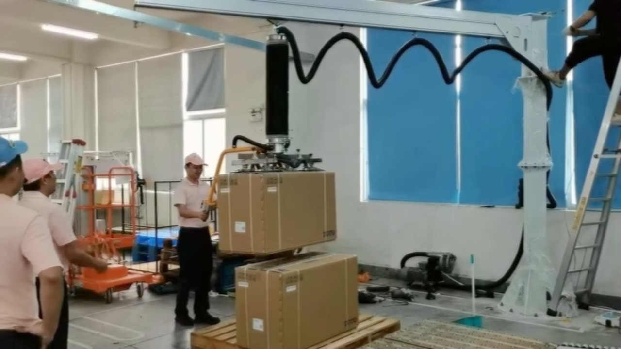 Large carton tube vacuum lifter in production line (3)