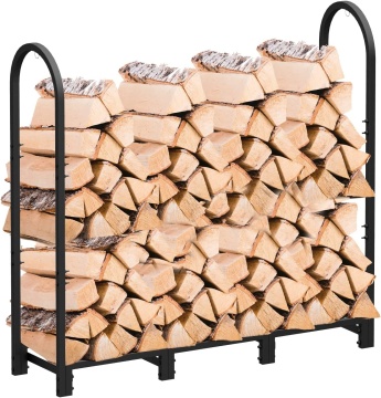 8フィートの暖炉ログホルダー：小屋の保管用のfireラック