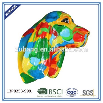 multicolour dog design animal head wall plaque
