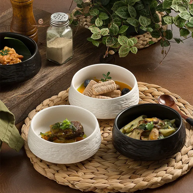 Elegant Japanese Underglaze Ceramic Bowl for Rice and Desserts