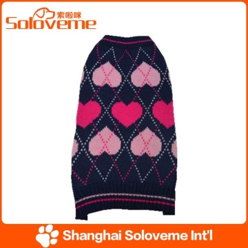 hot sale heart elegant dog sweater custom pet clothing