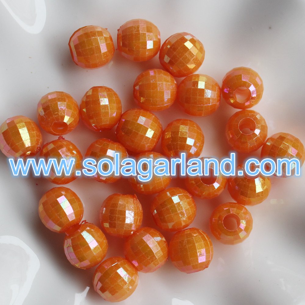 AB Plated Faceted Round Disco Ball Beads