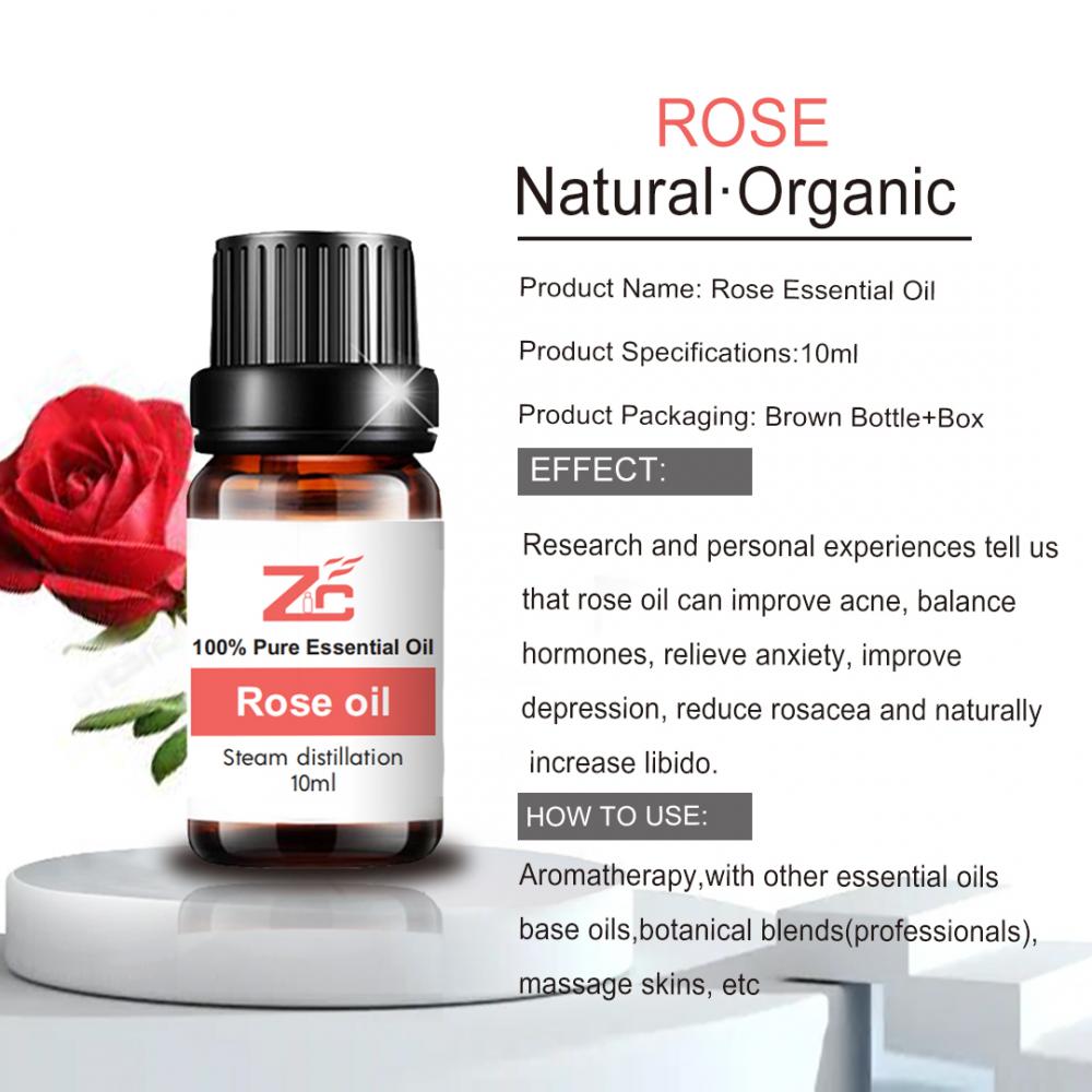 Cabello de aceite de aceite esencial de rosa 100% puro orgánico