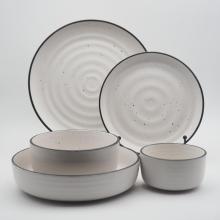 أدوات العشاء الخزفية المصنوعة يدويًا ، مجموعة عشاء Stoneware ، مصنوعة يدويًا ، أواني مائدة خزفية برتغالية