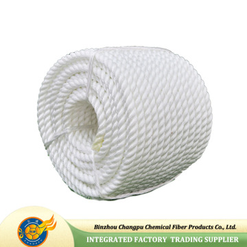 White Three Strand Nylon Twisted Marine Working Rope