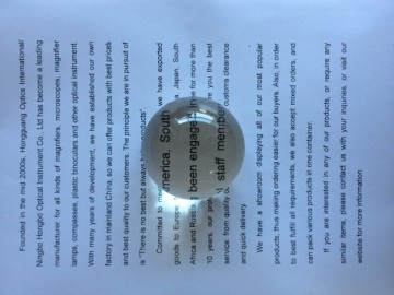 Acrylic Polishing Spherical Magnifying Glass 6X65mm