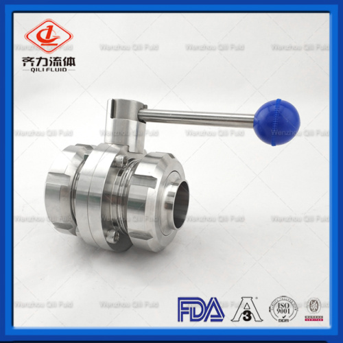 304/316L  welded Sanitary Butterfly Valve